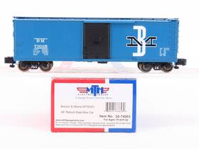 35-74003 Mth S Scale Bm Boston And Maine 40ft Rebuilt Steel Box Car #73025