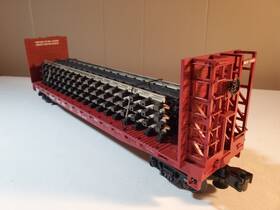 20-98146 Mth 658081035024 Premiere Milwaukee Road Bulkhead Flat Car With 4 Scale Trax Sections