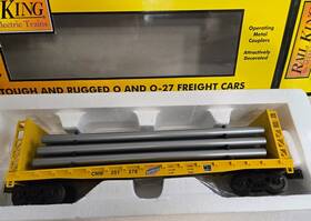 30-76499 Mth 658081259314 Rail King Santa Fe Bulkhead Flat Car Pipe Load