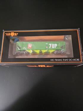 Mth 658081293202 Ho Train Cart 7up 70 Ton Quadruple Hopper Car With Coal Load