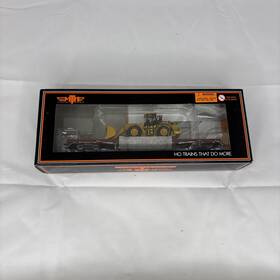 80-98011 Mth Ho Canadian National #610524 60 Wood Deck Flat Car With Cat 950g Wheel Loader