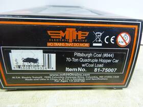 81-75007 Mth / Ho Rtr Car- Pittsburgh 40ft Quad Coal Hopper Car With Load