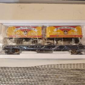 20-95495 Mth Premier Baltimore And Ohio Flat Car With Pup Trailers Wheeling Steel