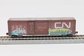 02644030 Mtl N Scale 50ft Combo Door Box Car Canadian National Cn Graffiti