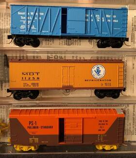 28140 Mtl Three 3 Cars 2 Box 1 Reefer Shasta Water Nyc-mdt Pullman Standard Ps-1