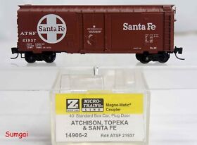 14906-2 Mtl Micro-trains Line Atsf Santa Fe 40foot Plug Door Boxcar #21937