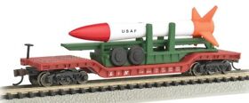 Bac-71391 N Scale 52foot L&n Center Depressed Flat Car With Missile Load
