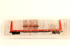 317137 N Scale Micro Trains 54070 Cp Rail 61foot 8inch Bulkhead Flat Car Road#