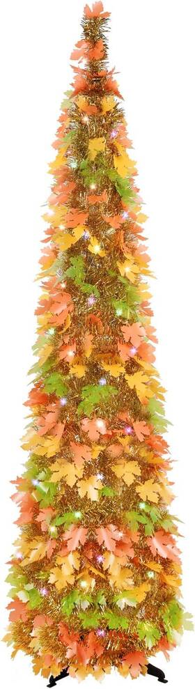 Fsj-fys-cldmix-1.5 N&t Nieting Fall Tree With Lights 5ft Pop Up Trees For Porch Home Outdoors