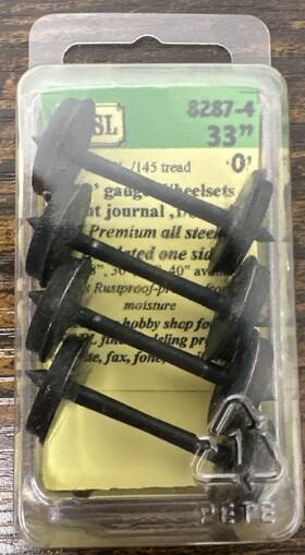8287-4 Northwest Short Line O Scale #8287-4 33 Inch Wheelsets 4 Axles Fits Athearn Trucks