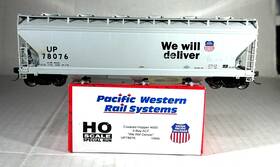 1084l Pacifc Western Rail System/intermountain Pacific Acf 3-bay Covered Hopper Union