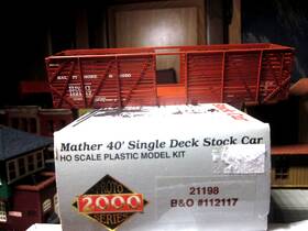 21197 Proto 2000 Brown 40ft Mather Stock Car B&o Kit 1/87 Ho Single Deck Ll
