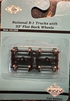 21255 Proto 2000 Ho #21255 National B-1 Freight Trucks With 33 Inch Flat Back Wheels Nip