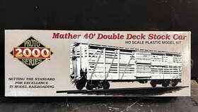 Proto 2000 50109 Ho Scale Cb&q Burlington Mather 40 Double Deck Stock Car Kit #50109
