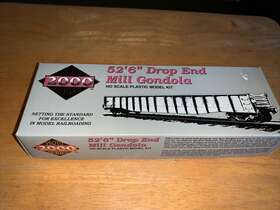 587022 Proto 2000 Series Ho Scale P&le 52ft 6 Inch Drop End Mill Gondola #40344 Kit. Nos