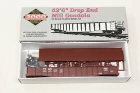 52ft6 Proto 2000 82181 Ho Inch Drop End Mill Gondola Burlington Route Cb&q Brown Kit
