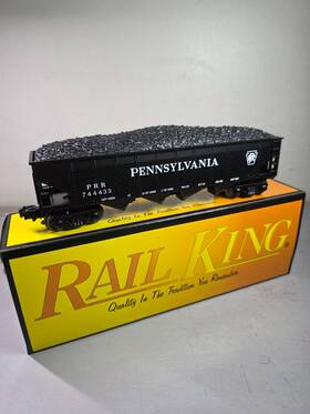 30-7016 Rail King Pennsylvania Road Hopper With Coal Load Brand New Ob