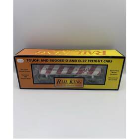 Rail King 30-73536 Christmas Smoking Tank Car O/o-27 Die-cast Decorated
