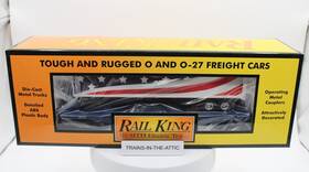 30-76689 Rail King Mth Flat Car With 40 Ft Freedom Trailer. New In Box From 2017