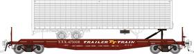 138017a Rapido Trains Ho Ttx - Early Red F30d 50ft Tofc Flat Car With Trailer