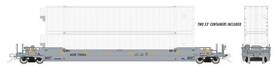 401055 Rapido Trains Ho Aok Gunderson Husky-stack 53ft Well Cars With Containers
