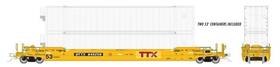 401063a Rapido Trains Ho Ttx Gunderson 53ft Husky-stack Well Car With Containers