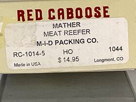 Rc-1014-5 Red Caboose Ho Mather40ft Meat Reefer M-i-d Packing Co. Kit