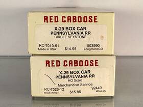Rc-7010-51 Red Caboose Lot/2 Ho Kit #rc-7010-51 &12 X29 Box Cars Pennsylvania