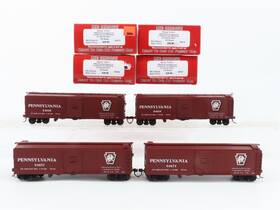 Rr-37202-6 Red Caboose Ho Prr Pennsylvania Railroad Shadow Keystone X-29 Box Car 4-pack