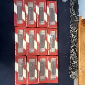 Rr-39009 Red Caboose A Complete 12 Car Set Of Ho Scale Nwp Stock Cars