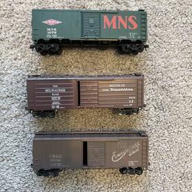 4261 Rib Side Cars 3 Ho Scale 40 Box Milwaukee Road Burlington And Mn&s No