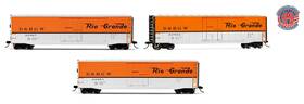 6583d Rivarossi 6383b Ho Scale D&rgw Plug-door Boxcar 3-pack #6583b/6583c/6583d