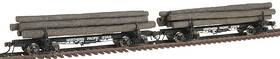 Hr6170 Rivarossi Skeleton Log Cars - 2 Pack With And Chains- Northern Pacific- Ho Scale -new Rtr