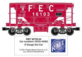 96799-04 Rmt Fec Florida East Coast Ore Car With Load O Ga 3 Rail Rd. # 16394