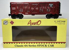 646054 Rmt Aristocraft Aristo Craft Trains Classic 64 Series Chicago Burlington Quincy Stock Car Euc