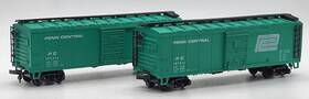 167012 Roco 2 Ho Gauge Ahm / Penn Central Box Cars Sliding Doors Austria. Teal