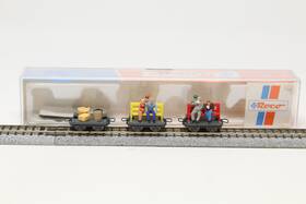 34512 Roco N Scale Rail Personnel Wagon Carts With Figures