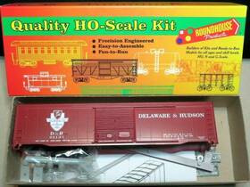 22135 Roundhouse 12013 Ho 50ft Single Door Boxcar Kit Inch Delaware And Hudson Shield