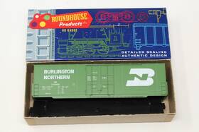 748856 Roundhouse 1764 Ho 50ft Single Dr Hi-cube Box Car Burlington Northern Bn