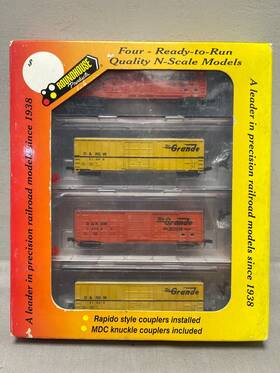 5077 Roundhouse 756510894331 89433 N Gauge D&rgw 50ft Fmc Boxcar Rtr Rio Grande 4-pack