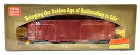 150360 Roundhouse 797534844353 Rtr 50ft Single Sheath Auto Boxcar Santa Fe Road#150360 At&sf Ho 1/87