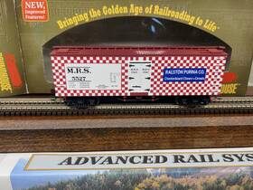 85476 Roundhouse Ralston Purina Inch Checkered 36ft Wood Sheath Ice Reefer - Ho Scale- New Rtr Oop