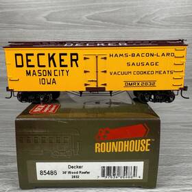 85486 Roundhouse Ho Scale Decker Mason City Iowa 36ft Wood Reefer 2832 Rr Ln