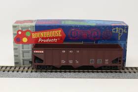 Cr4311 Roundhouse Ho Custom 3-bay Ob Hopper Cross Mine Brown Rtr