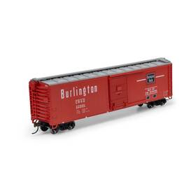 Rnd15095 Roundhouse Ho 50ft Ps-1 Single Sliding Door Box Cb&q #22866 Rolling Rnd15095 Roundhouse Ho 50ft Ps-1 Single Sliding Door Box Cb&q #22866 Rolling