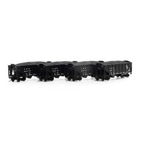 Rnd50014 Roundhouse Ho 34ft 2-bay Rib Side Hopper With Load C&o #2 4 Rolling
