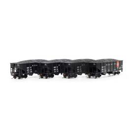 Rnd50016 Roundhouse Ho 34ft 2-bay Rib Side Hopper With Load Rdg #2 4 Rolling
