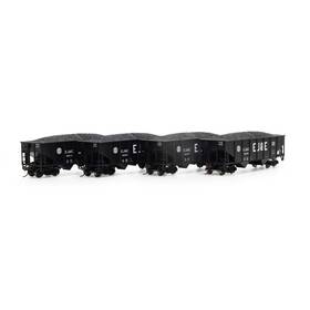 Rnd50018 Roundhouse Ho 34ft 2-bay Rib Side Hopper With Load Ej&e #1 4 Rolling
