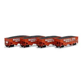 Rnd50020 Roundhouse Ho 34ft 2-bay Rib Side Hopper With Load Wdlx #1 4 Rolling