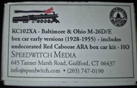Kc102xa Speedwitch Media Ho B&o M-26d/e Boxcar Early -includes Red Caboose Base Kit